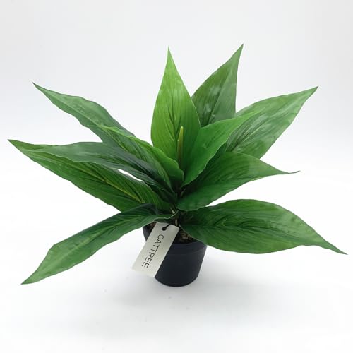 CATTREE Artificial Plants Outdoor Decor, Fake Plant Shrubs Faux Grass Plastic Leaves Greenery Bushes Home Garden Wedding Party Decorations Indoor Office Yard Verandah Planter Filler - Green 2 Pack - color: Magnolia Grass-green-2 Pack