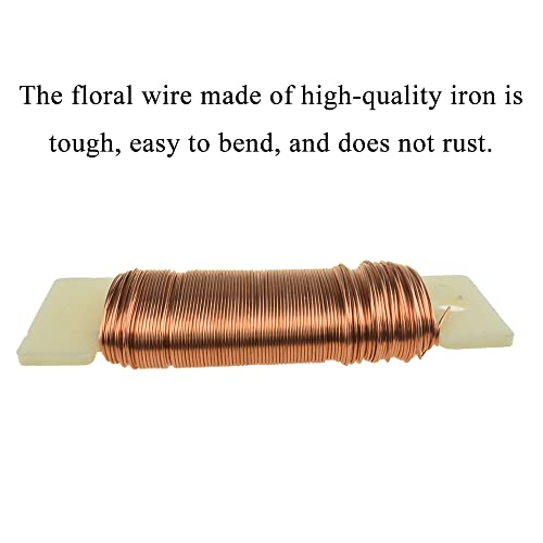 HAHIYO 22Gauge Rose Gold Floral Wire - 38Yards (115Feet) Flexible Paddle Wire for Crafts, Christmas Wreaths, Tree, Flower Arrangement, Bouquet Wrapping, Wedding DIY - color: RoseGold, size: 22Gauge-1P/38Yards