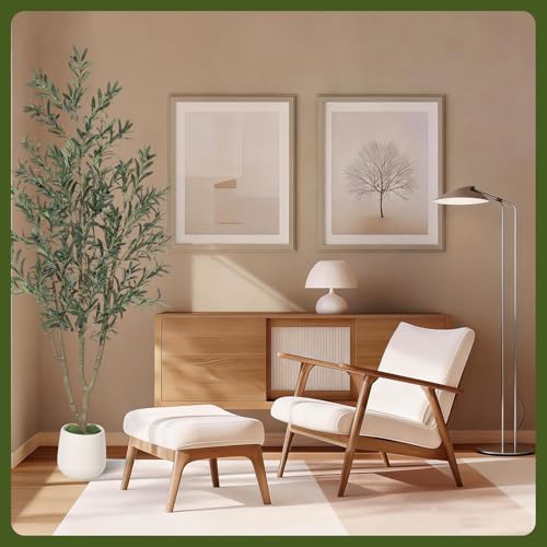 Garvee 6FT Indoor Olive Tree, Artificial Plant with Oval Planter, Lifelike Foliage and Fruits, Fake Plant for Home Decor, Office, Porch and Living Room - size: 6ft