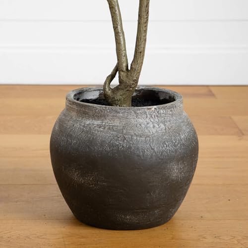 Nearly Natural 4ft Artificial Audrey Ficus Tree in Rustic Planter - Indoor Fake Tree for Home Decor - Lifelike Greenery