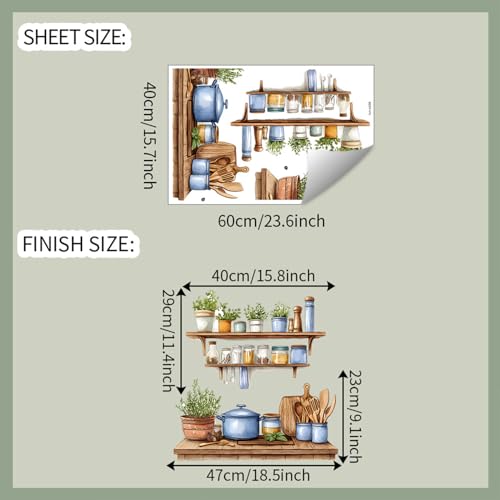 Kitchen Wall Stickers Peel and Stick Dining Room Wall Decals Removable Vinyl Waterproof Kitchen Utensils Wall Decor for Home Office School Kitchen Dining Room Coffee Shop - style: Kitchen Utensils