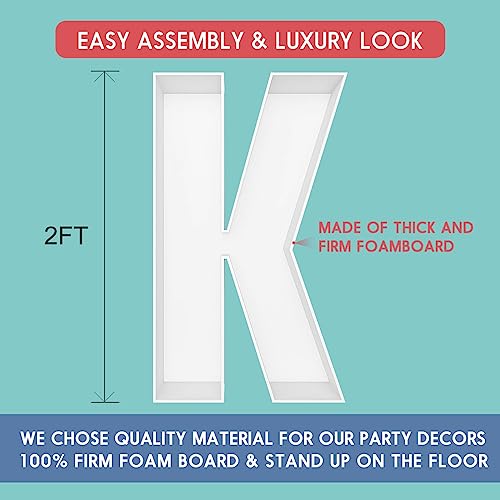 2FT Letter K Mosaic Balloon Frame Letter DIY Fillable Letters Kit for Birthday Party Wedding Backdrop Decor - color: Letter K, size: 2FT