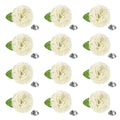 M METERXITY 12-Pack Lapel Pin for Men, Handmade Flower Brooch Button Pins for Men Suits, Formal Boutonnieres - color: White