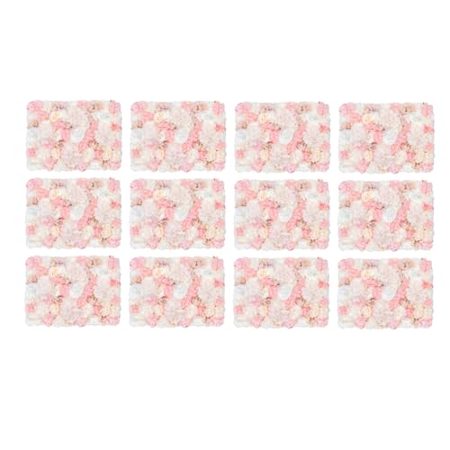 Artificial Flower Wall Panel,12Pcs 3D Silk Rose Floral Decorative Faux Flower Wall Background,Artificial Wall Flower Backdrop Rose Floral Panel for Party Wedding - color: 12pcs Rose