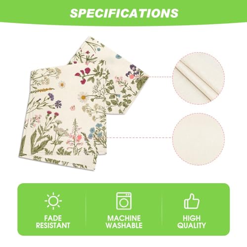 Artoid Mode Floral Wildflowers Herb Spring Table Runner, Seasonal Kitchen Dining Table Decoration for Home Party Decor 13x120 Inch - size: 13" x 120", Table Runner