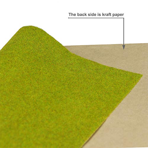CP103 Artificial Model Grass Mat Trains Green Yellow 40x100cm or 15.7''x 39'' for Decoration Craft Scenery Model DIY - color: Green Yellow