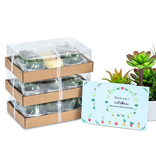 Cactus Tealight Candles(18 Pcs), Artificial Succulents Decorative Tea Light Candles,Perfect for Birthday Wedding Party Home Decor - color: 18 Pcs Cactus Candles