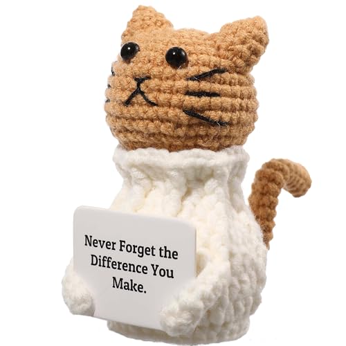 YOOJEE Positive Crochet Animals Cat – “Never Forget the Difference You Make” - color: Cat-Never Forget the Difference You Make