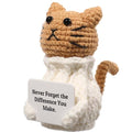 YOOJEE Positive Crochet Animals Cat – “Never Forget the Difference You Make” - color: Cat-Never Forget the Difference You Make
