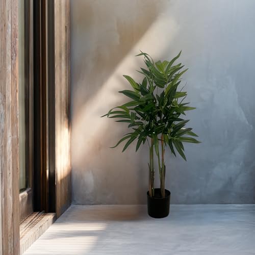 XBrand 3ft Artificial Bamboo Plant, Lifelike Zen Style Indoor Decor - color: Bamboo - 3ft