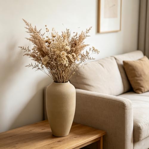 Hosley 11 in High Brown Metal Vase, Ideal for Dried Flowers Gift for Floral Arrangements Wedding Home Spa Votive Candle Gardens - color: Brown