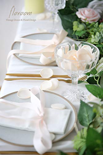 Floroom 300pcs Rose Petals Cream Faux Silk Flower Petals for Wedding Flower Girl Basket Aisle Scatter Dinner Table Centerpieces Party Confetti Bridal Shower Romantic Night Decoration - color: Cream, size: 300pcs