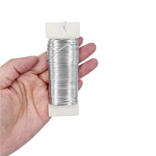 22 Gauge Silver Metal Floral Wire, 38 Yards/35 Meters,for Christmas Wreaths,Tree Decoration,Flower Arrangement,Craft Wire,Flower Wire,Garden Wires,Flowers Bouquet Accessories,Jewelry Wires DIY - size: 22Gauge-Silver-1P/38Yards