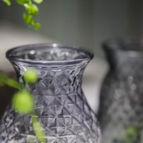 Vase for Flowers Small Glass Vases for Home Decor Table Centerpieces Living Room Bedroom Bookshelf Kitchen Modern Office Wedding Decoration Vintage Flower Vases Grey White - color: Grey White