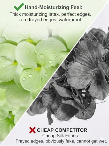 3 Pcs Real Touch Green Hydrangea Artificial Flowers - 20" Large 3D Latex Light Green Faux Hydrangeas (Waterproof & 176 Petals) for Outdoor Vase, Wedding Centerpieces, Home Kitchen Decor - color: Light Green