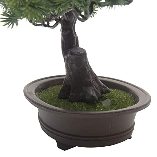 Artificial Bonsai Pine Tree, Plastic Simulation Potted Plant DIY Decorative Bonsai, Desk Display Fake Tree Pot Ornaments Home Office Bedroom Living Room Farmhouse Decorations(Style 3)