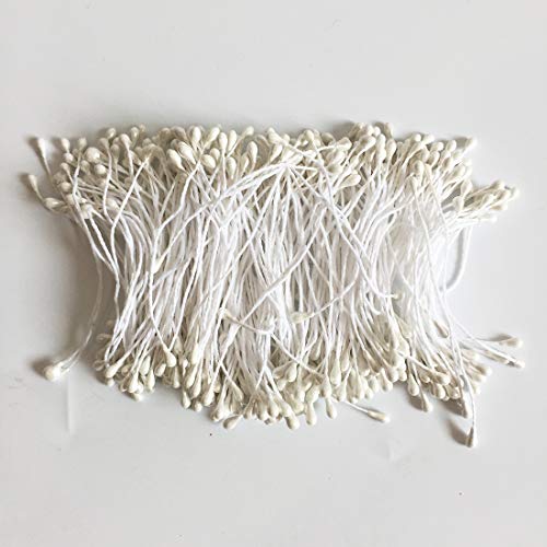 1800 Pcs 1.5mm Mini Pearl Double Heads Flower Stamen Pistil Handmade Artificial Flowers Wedding Party Home Decoration DIY Christmas Scrapbook Accessories White - color: White