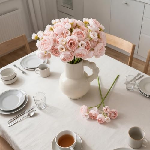 24 Stems Artificial Ranunculus Flowers - 96 Bloom Faux Silk Ranunculus Bouquet for Wedding Decorations, Home Décor, Holiday Arrangements & Large Event Centerpieces (lightpink) - color: Lightpink
