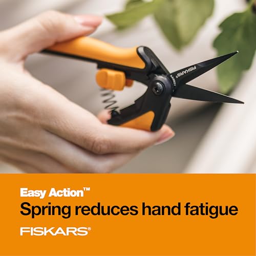Fiskars 6" Pruning Scissors (2-Pack) for Flowers, Buds, Weeds and Small Plants, Garden Snips with Resin Resistant Nonstick Stainless Steel Blades, Gardening Trimmers with Comfortable Handle - style: Non-Stick Snips (2-Pack)