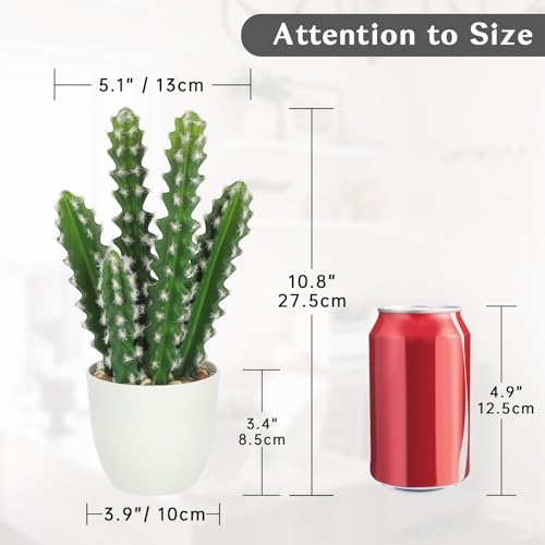 Artificial Cactus Plants 10.8 inch Small Faux Cactus Plants Indoor Fake Desert Cacti Succulents Plants Artificial Plant Indoor with Pot Cactus Decorations for Home Decor Office Desk Tabletop Shelf - size: SUP_209