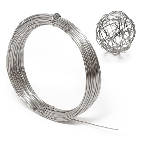 Aluminum Craft Wire, 33 Feet Bendable for Jewelry Making, Sculpting, Floral, Wreath, Crafting, Wire Wrapping, Beading Wire, Christmas Ornaments (Silver, 10 Gauge) - color: Silver, size: 10 Gauge