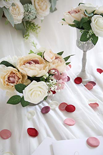 Floroom 300pcs Rose Petals Elegant Maroon Faux Silk Flower Petals for Wedding Flower Girl Basket Aisle Scatter Sweetheart Table Centerpieces Party Confetti Bridal Shower Romantic Night Home Decoration - color: Elegant Maroon, size: 300pcs