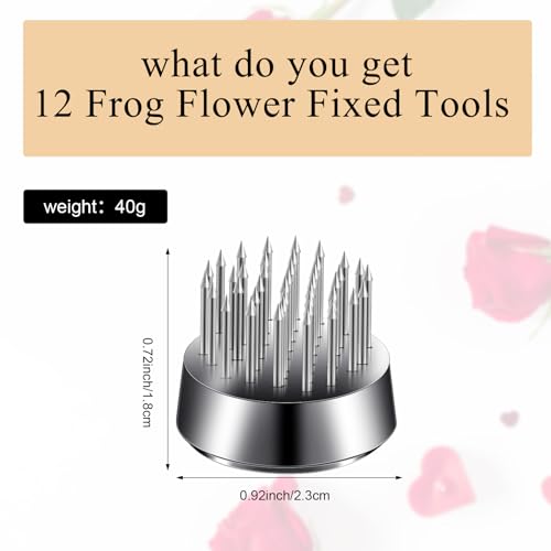 Geiserailie 12 Pcs 23mm/0. 92 Inch Stainless Flower Frog Mini Round Metal Floral Frog Japanese Ikebana Fixed Pin Holder Tool Arrangement Floral Fixation for DIY Flower Craft Arrangements(Silver) - color: Silver