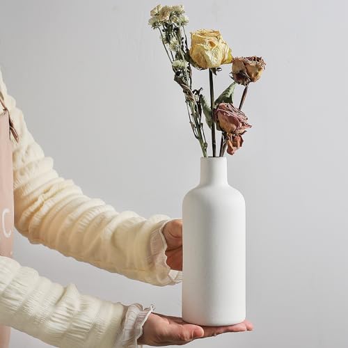 CEMABT White Ceramic Vase Set - 4 Small Unique Flower Vases for Centerpieces, Modern Home Decor - color: 4set-white