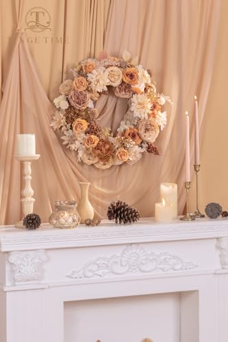 TINGE TIME Silk Fake Flowers Combo, Fake Foam Roses with Stems for DIY Wedding Bouquets Centerpieces Baby Shower Party Home Decorations(Nude Color & Pale Coffee) - color: Nude Color & Pale Coffee