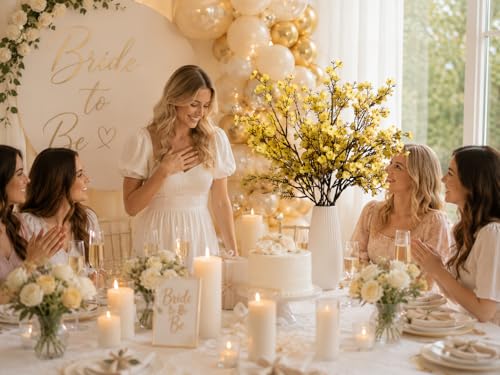 Mandy's 6 Bundles Artificial Light Yellow Baby’s Breath Flowers | 18.5 Inch Silk Gypsophila European Style Modern Home Decor Centerpiece Neutral Wedding Flower Arrangements - color: Light Yellow