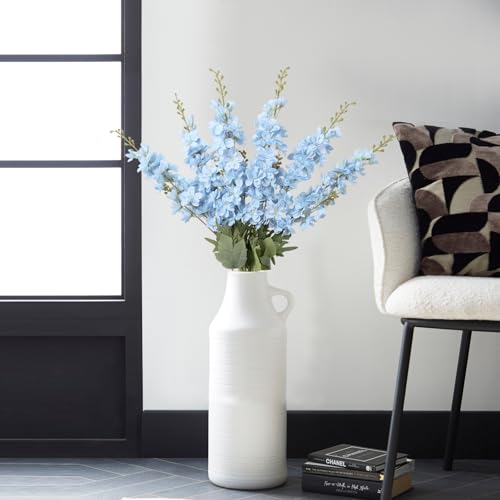6PCS Baby Blue Delphinium Artificial Flowers 33" Larkspur Silk Flowers Long Stem Artificial Flowers for Tall Vase Wedding Centerpieces for Tables Home Decor Indoor (Baby Blue) - color: Baby Blue