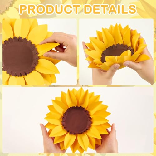 SUNBEAUTY Sunflower Paper Flower Decorations for Wall Giant Artificial Sunflowers Classroom Decor Spring Summer Bulletin Board Decoration Large 3D Paper Flowers Wall Decor for Wedding Baby Shower - color: Sunflower Paper Flowers