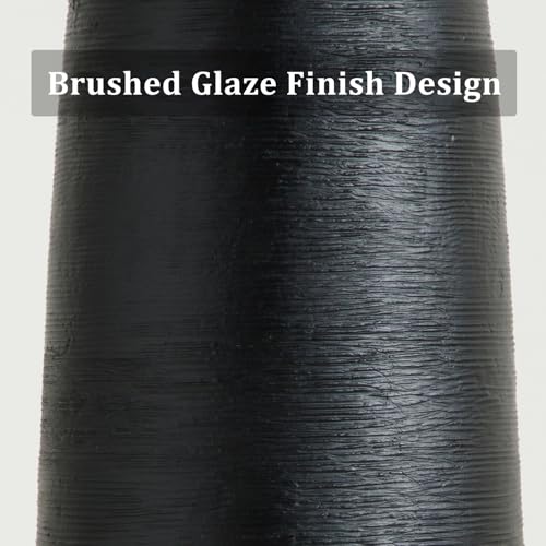 Ceramic Tall Floor Vase, 29" Tall Terracotta Large Decorative Vases for Rustic Modern Boho Home Decor, Living Room Decoration, Big Standing Vase for Pampas Grass, Flowers, Dried Flowers - color: Black