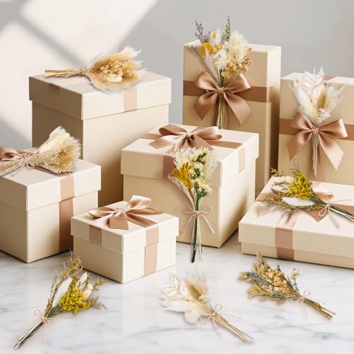 12/24 PCS Charming Dried Flowers Bouquet for Vase Various Dried Wildflowers with Stems Mini Handmade Wildflowers Natural Real Flowers Bulk Flowers Craft (Solid Color, 12 PCS) - color: Solid Color