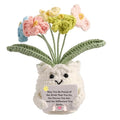 YOOJEE Forget-Me-Not Crochet Flower Potted Plant Gift - color: E-May You Proud of The Work That You Do