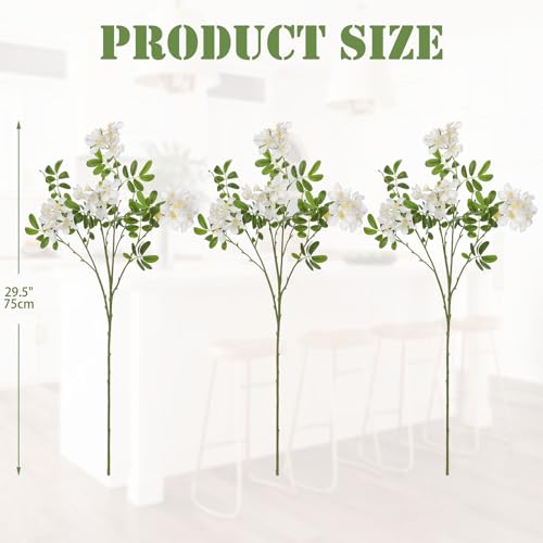 DILATATA Artificial White Flowers 29.5 Inch Long Stem Locust Flower Stems Faux Silk Sophora Japonica Blooms for Home Decor Wedding Centerpieces Wreath Farmhouse Floral Arrangements - color: White