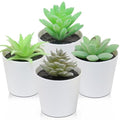 Uguisu Mini Fake Plants, Small Fake Succulents, Small Artificial Succulents, Plastic Plant Pot, Office Bathroom Farmhouse Room Decoration. (4/Velvet Green) - color: Velvet Green