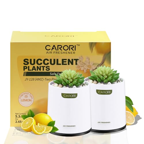 2 Pack Artificial Succulent Plants with Subtle Lemon, Faux Indoor Plants for Home Decor, Small Fake Plant for Bathroom, Bedroom, Office Decor, Aesthetic Room Accessories, Housewarming Gift - style: 2 Pack Lemon