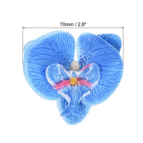 PATIKIL 7cm/2.8" Artificial Orchid Flower Heads, 20 Pack Silk Phalaenopsis Fake Butterfly Orchid Heads for Wedding Floral Bouquet Decor DIY Craft Making, Blue - color: Blue, size: 2.8"