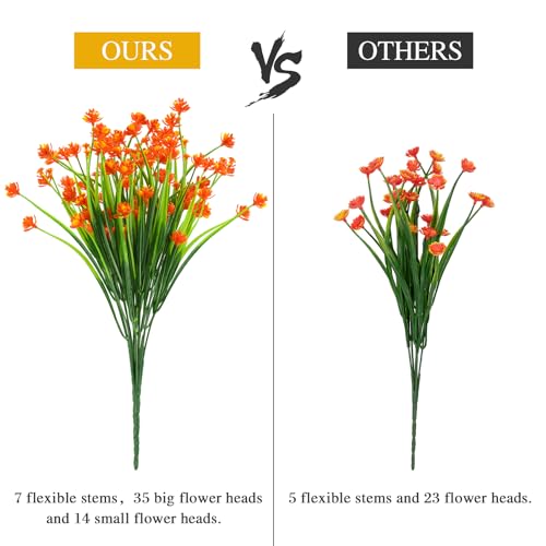 AmyHomie 20 Bundles Artificial Flowers for Outdoor Outside Spring Summer Decoration UV Resistant Faux Flowers No Fade Fake Plastic Plants Garden Porch Window Box Decorating - color: Mix Color, size: 20