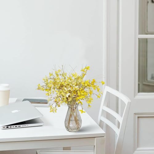 16" 24pcs Spring Summer Fall Artificial Silk Wild Flowers Blooming Bouquets for Crafts or Vase - Rustic Farmhouse Wedding and Home Flowers Decor (Yellow) - color: Yellow
