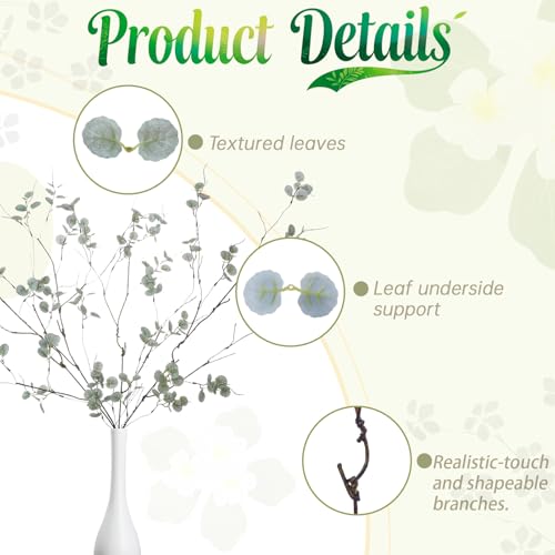 4Pcs 38.8 inches Artificial Tree Branches and Twigs Faux Plant Stems for Tall Vase, Home, Hotel, Office, Store Decor (WN Gray) - color: Wn Gray