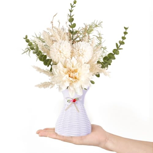 Flower Vase Basket Plastic Woven Rattan Vases Minimalist Modern Art Decorative Vase Flower Arrangement Container for Home Decor Table Wedding