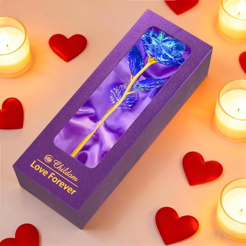 Childom Mothers Day Rose Gifts for Mom,Birthday Gifts for Women,Mothers Day Flowers Gifts for Mom from Daughter Son,Blue Artificial Flowers Gift for Wife,Grandma,Christmas,Valentines,Anniversary - color: Colorful Blue