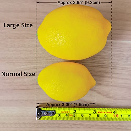 10pcs Artificial Lemons Simulation Lifelike Lemons Fake Fruit for Home Kitchen Wedding Party Decoration Photography (Big Size, Yellow) - size: 10 Pcs - Large Size