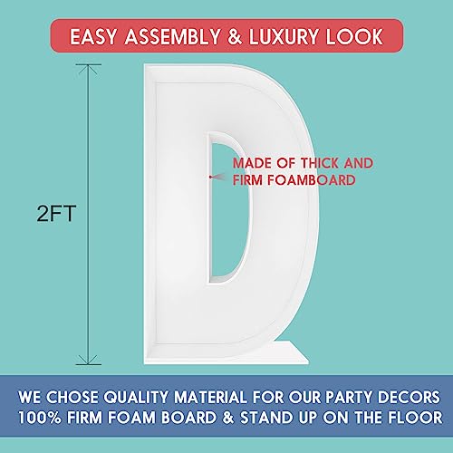 2FT Letter D Mosaic Balloon Frame Letter DIY Fillable Letters Kit for Birthday Party Wedding Backdrop Decor - color: Letter D, size: 2FT