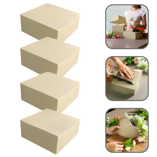 XCEL Floral Foam Blocks - Reusable, Weather Resistant Craft Foam Fresh & Artificial Flower Arrangements, Faux Florist Foam Planters Florist Supplies (Beige White 7" x 7" x 3" - 4 Pack) - color: Beige White 7" x 7" x 3" - 4 Pack