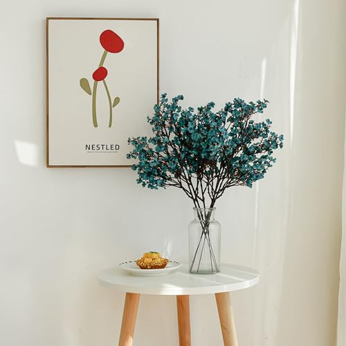 ONLY ART Teal Silk Baby’s Breath Flowers – 6 Bundles, 18.7" Faux Florals with Flexible Stems for New Year and Valentine's Day Elegant Home, Wedding & Event Décor - color: Teal