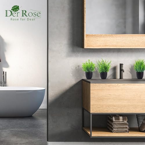 Der Rose Fake Plants 4 Packs Artificial Plants Small Faux Plants Black Bathroom Accessories for Halloween Bathroom Home Kitchen Coffee Table Office Desk Decor Indoor - color: Green