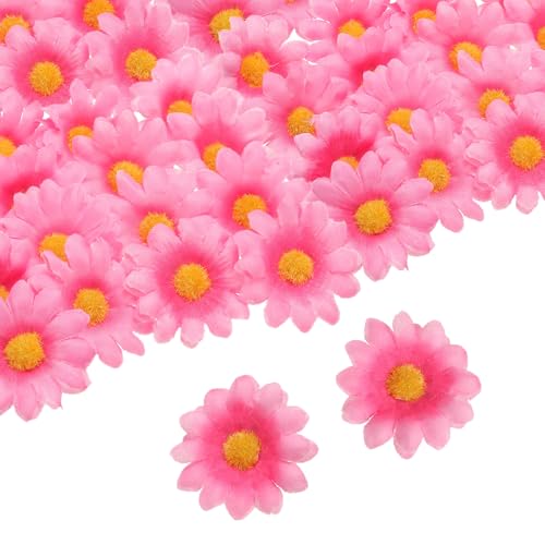 uxcell 100pcs Artificial Daisies Flower Heads,1.6" Silk Fake Daisies Heads Mini Daisies Artificial Flowers Bulk for DIY Wedding Bouquets Centerpieces Party Home Decorations, Pink Yellow - color: Pink Yellow